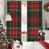 Set Of 2 Plaid Curtain Polyester Xmas Window Decor Home Classic Curtains Room Darkening Made