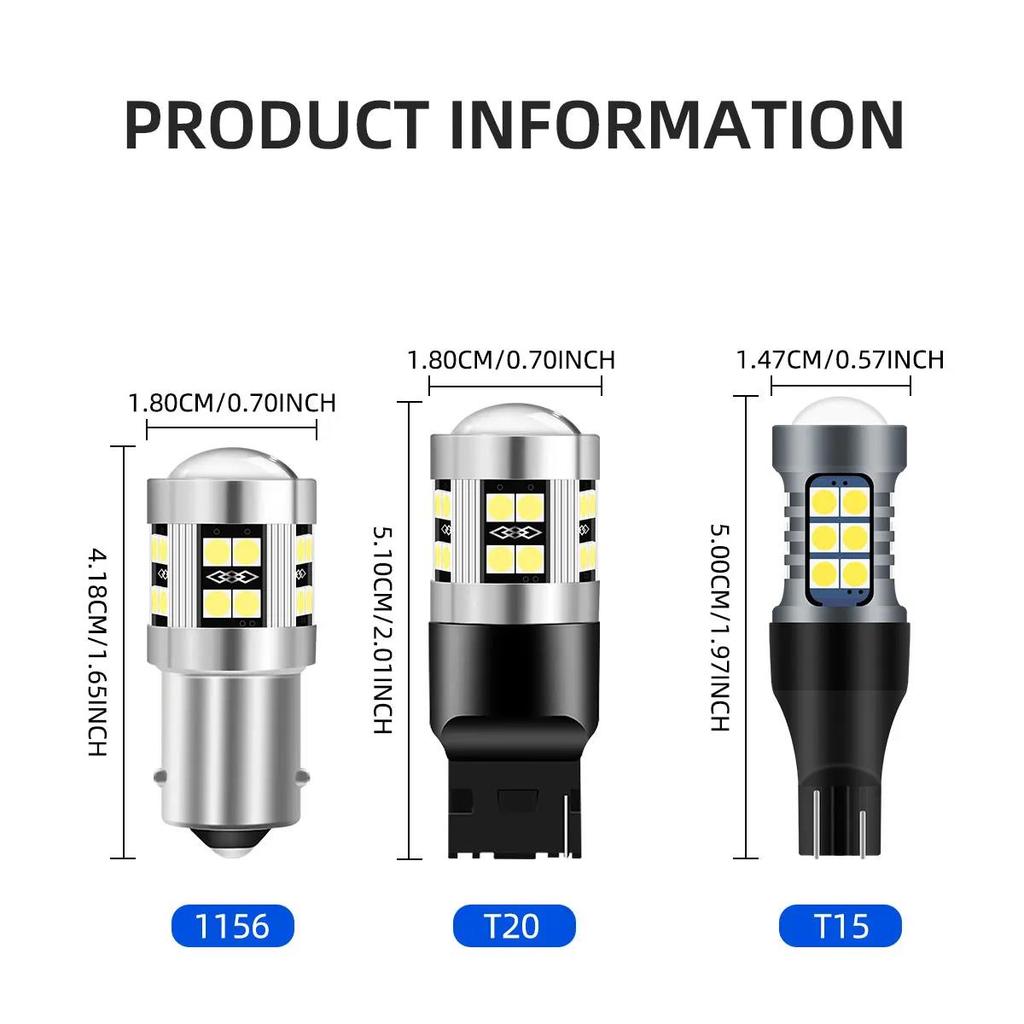 2pcs Super Bright W16W T15 921 LED Bulbs Canbus Car Light High Power 3030SMD No Error for Tail Signal Lamp Backup Reserve Lights Dome Lights 6