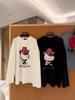 Korean Pure Cotton Cartoon Cat Print Long Sleeve T-Shirt - Women's Loose Fit, Age-Reducing, for Spring & Autumn.