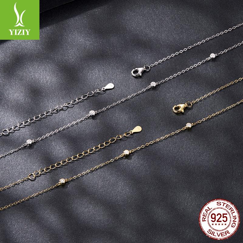 Simple Moissanite Collarbone Chain Simple Classic High-End S925 Sterling Silver Necklace Collarbone Chain
