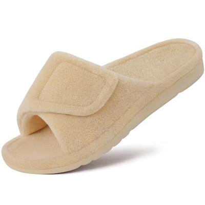 Fashion Shevalues Winter Coral Fleece Women's Slippers With Arch Support Orthopedic Slippers With Velcro Adjustable Warm Home Slippers
