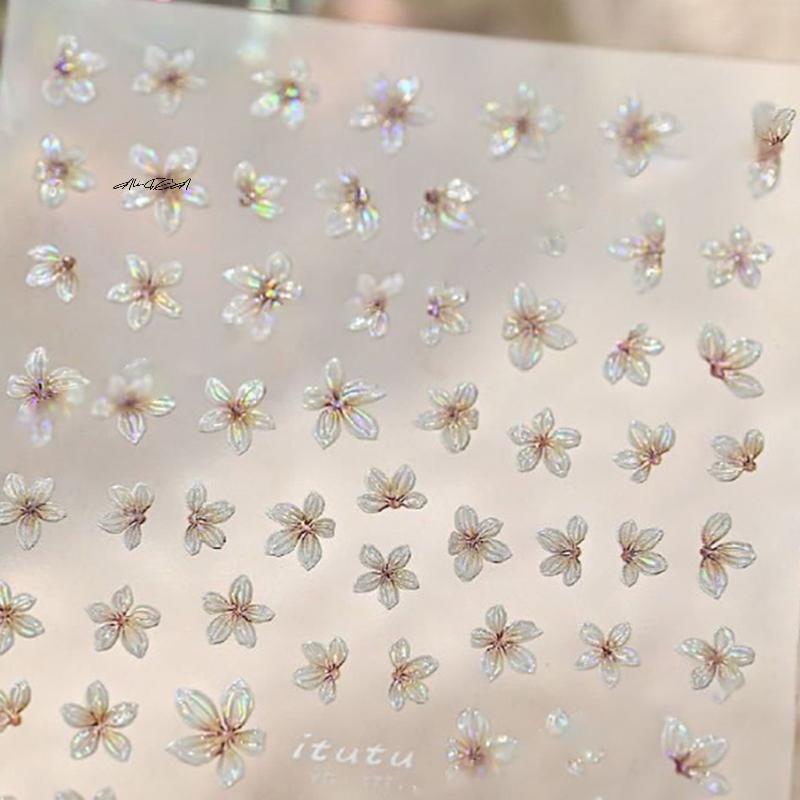 1Pc 5-Petal Flower Nail Sticker Mini Fresh Small Color Nail Decal DIY Nail Art Manicure Tool Jewelry