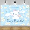 Sanrio Cinnamoroll Banner Backdrop Children's Birthday Party Decoration Supplies Photo Background Baby Shower Photo Booth Props