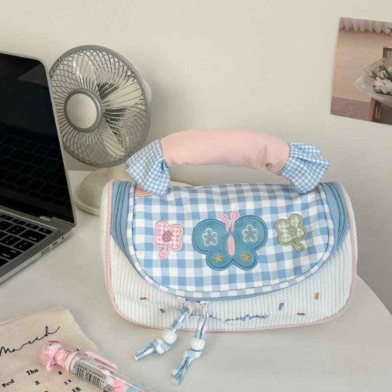 

Macaron Color Collision Pencil Case High Aesthetic Value Cute Stationery Box Student Portable Pencil Case Large Capacity Makeup Bag Storage Bag синий