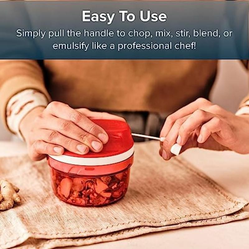 Minihackare, 300 ml, Manuell matberedare, Köksredskap för att hacka örter, nötter, vitlök, grönsaker