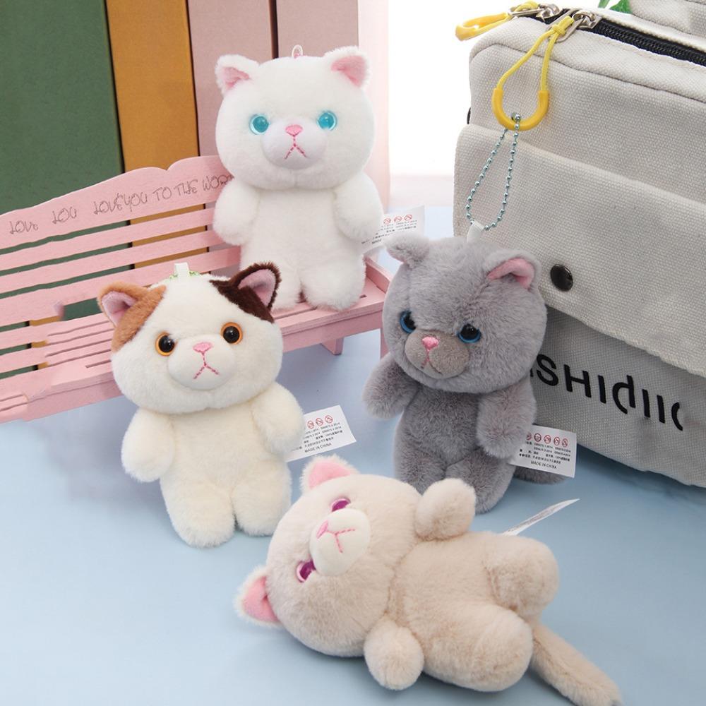 Cartoon Cat Plush Keyring PP Cotton Plush Cat Doll Pendant Plush Cat Keychain  Christmas Gift