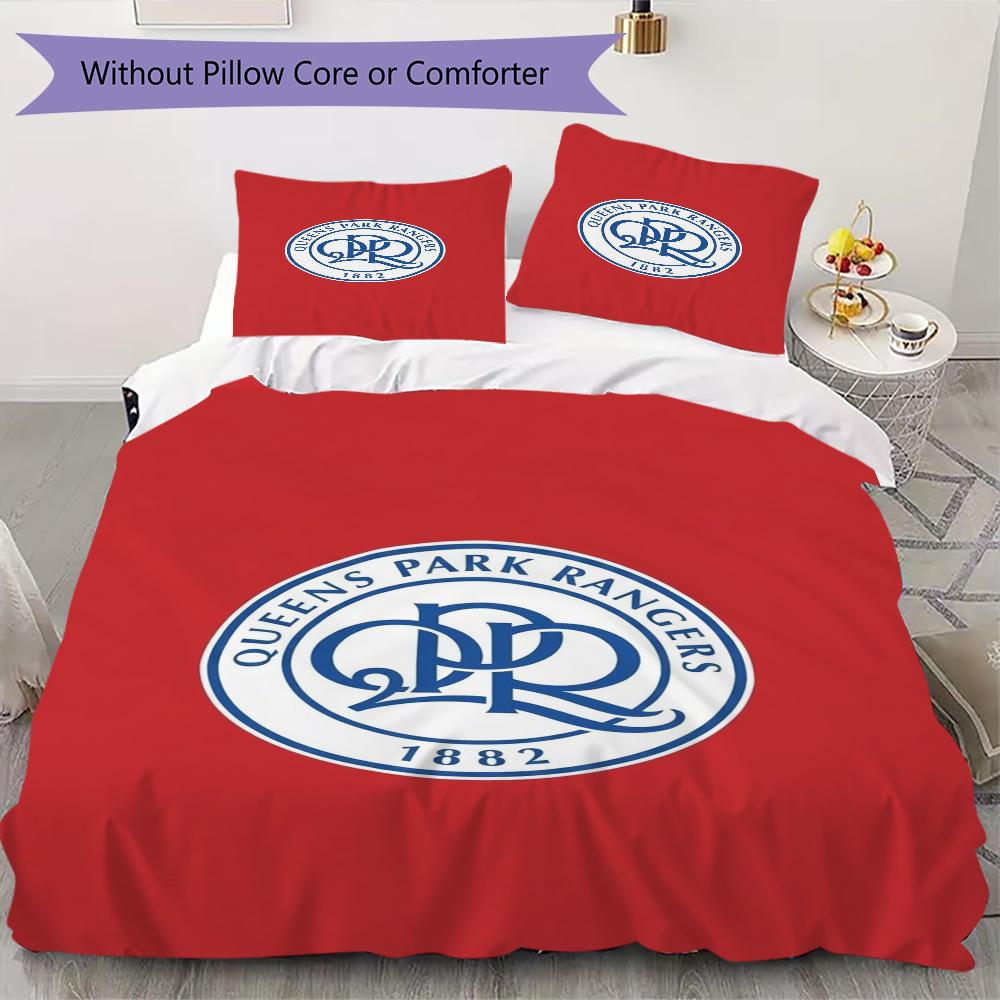 Queens Park Rangers Fc Pattern Bedding Uilt Set Uilt Cover Pillowcase Home Decoration Birthday Gift (1 * Duvet Cover + 2 * Pillowcase Without Core)