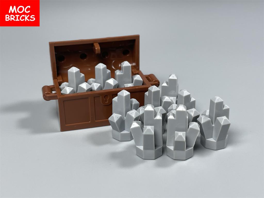 MOC Bricks Treasure Box Ore Trans Gem Precious Crystal Stone Building Blocks Educational Assembled Parts Toys For Kids Gift