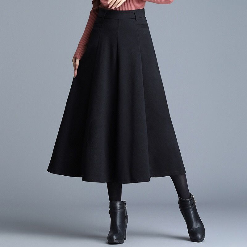 Spring Autumn Winter Women's Woolen Pants Solid Pocket Elastic High Waist Fashion Elegant Loose Wide Leg Ankle Length Trousers