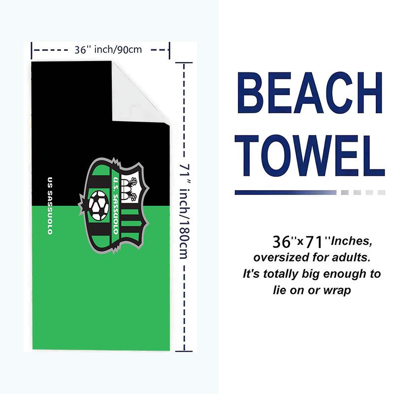 US Sassuolo Print Beach Towel, Large Soft Quick Dry Towel for Beach Camping Swimming