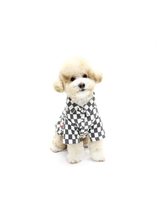 KINIKINI CHECKERBOARD COLLAR TSHIRT-GRAY (Karatti) XXL