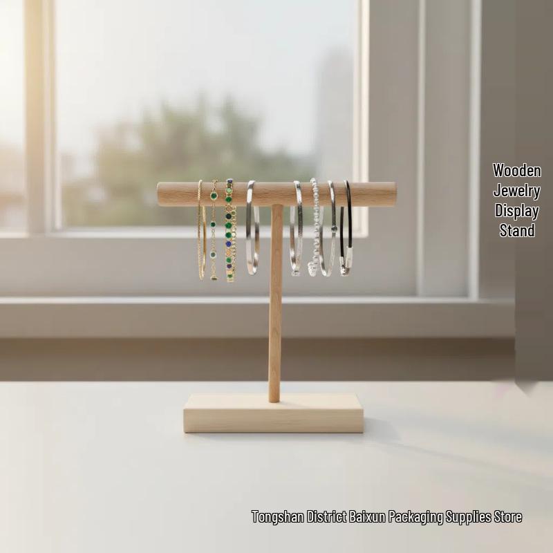Holzschmuck- und Schal-Ausstellungsständer für Halsketten und Armbänder