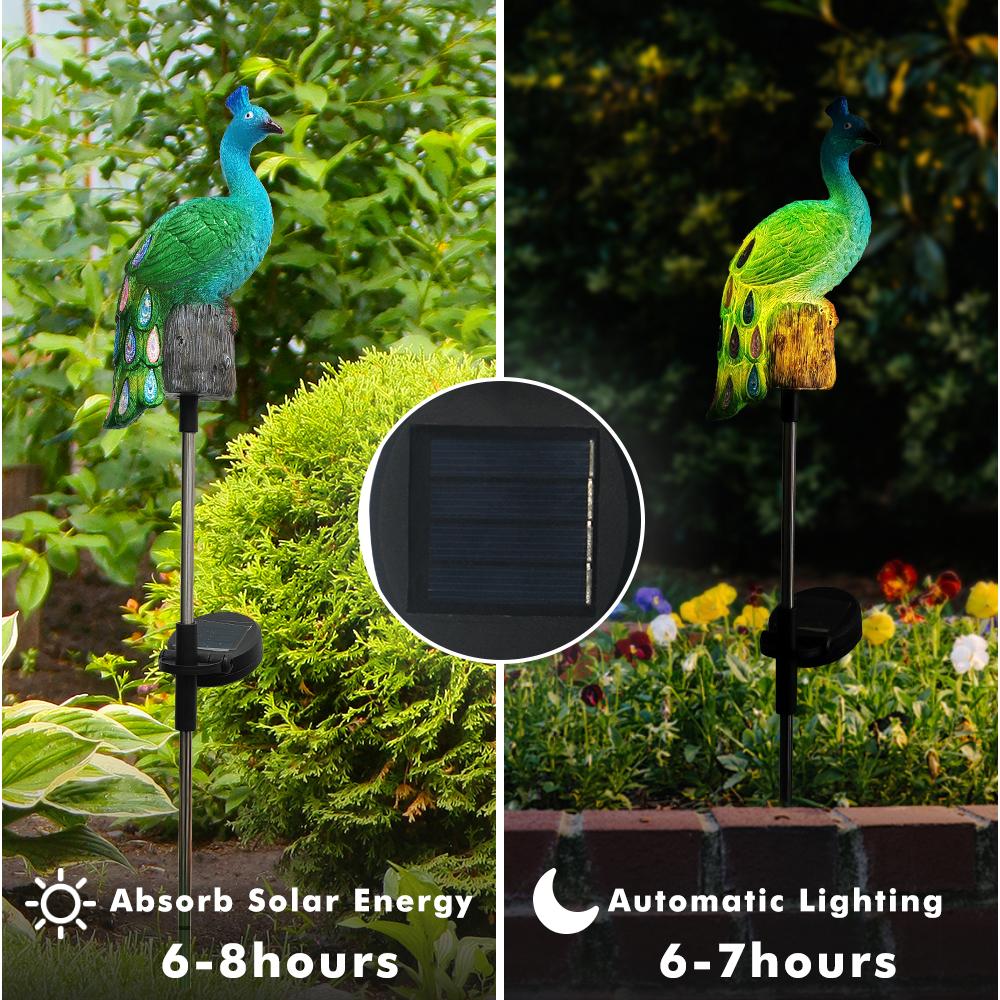 Solar Lamp Peacock Animal Solar Garden Lights Solar Powered Led Light Outdoor Garden Decoration Lamp Waterproof Solar Light