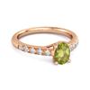 Peridot Pavé Band with White CZ Accents Ring - Sterling Silver Rose Gold Vermeil