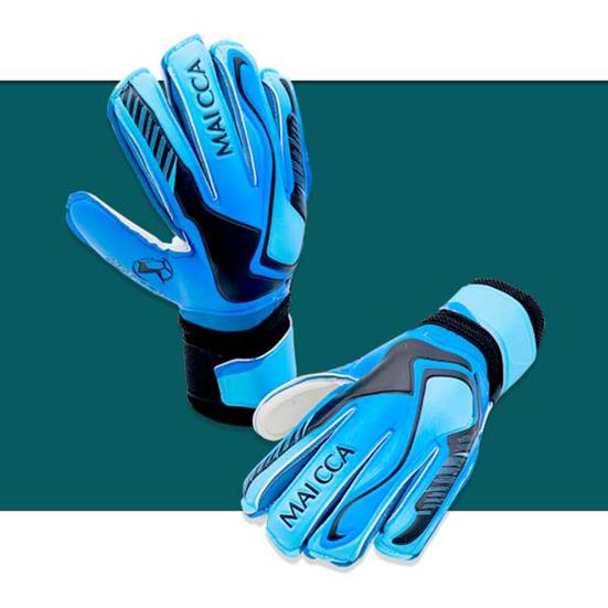 1 Paar Torwarthandschuhe, verdickt, verschleißfest, rutschfest, starke Griffe, Handflächen, fünf Finger, farblich passende Doppelschichten, Handgelenkschutz, Fußball