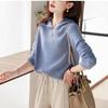 Women's Loose Fit Cashmere Hoodie - Spring/Autumn Korean Style Wool Knit Sweater