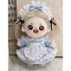 niannyyhouse 15cm Plush Maid Outfit with Hairband, Dress, Apron, and Shorts, Cotton Doll Clothes (Light Blue)