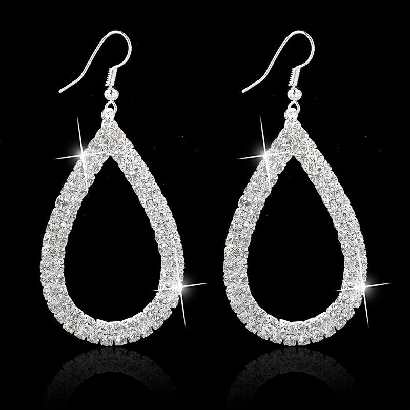 Trendy Rhinestone Water Drop Claw Chain Earrings