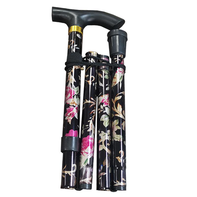 Telescopic Aluminum Alloy Shock-Absorbing Ultra-Light Adjustable Elderly Walking Cane with Straight and Curved Handle Options