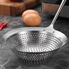 Stainless Steel Large Skimmer with Slotted Spoon for Wooden Handle Heavy-Duty Frying Dumplings Noodles Rust-Proof Dishwasher