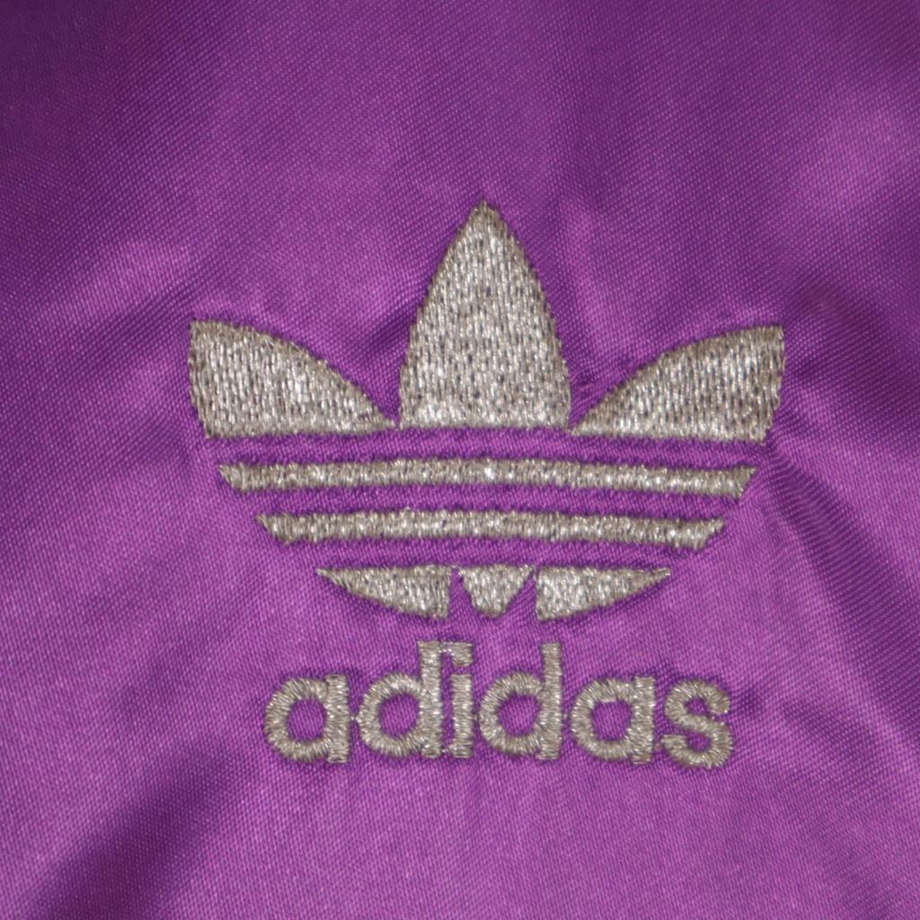 Adidas 80er Vintage Kleeblatt-Logo von Descente Rückenaufdruck Bankmantel Herren Gebraucht