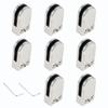 8pcs Stainless Steel Glass Clamps for 6-8mm/8-10mm/10-12mm Thickness Glass Support Brackets Clips with Hex Screwdriver