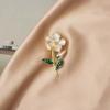 Internet Celebrity Daisy Flower Brooch Pink White Green Leaf Daisy Daisy Pin Femininity Suit Corsage
