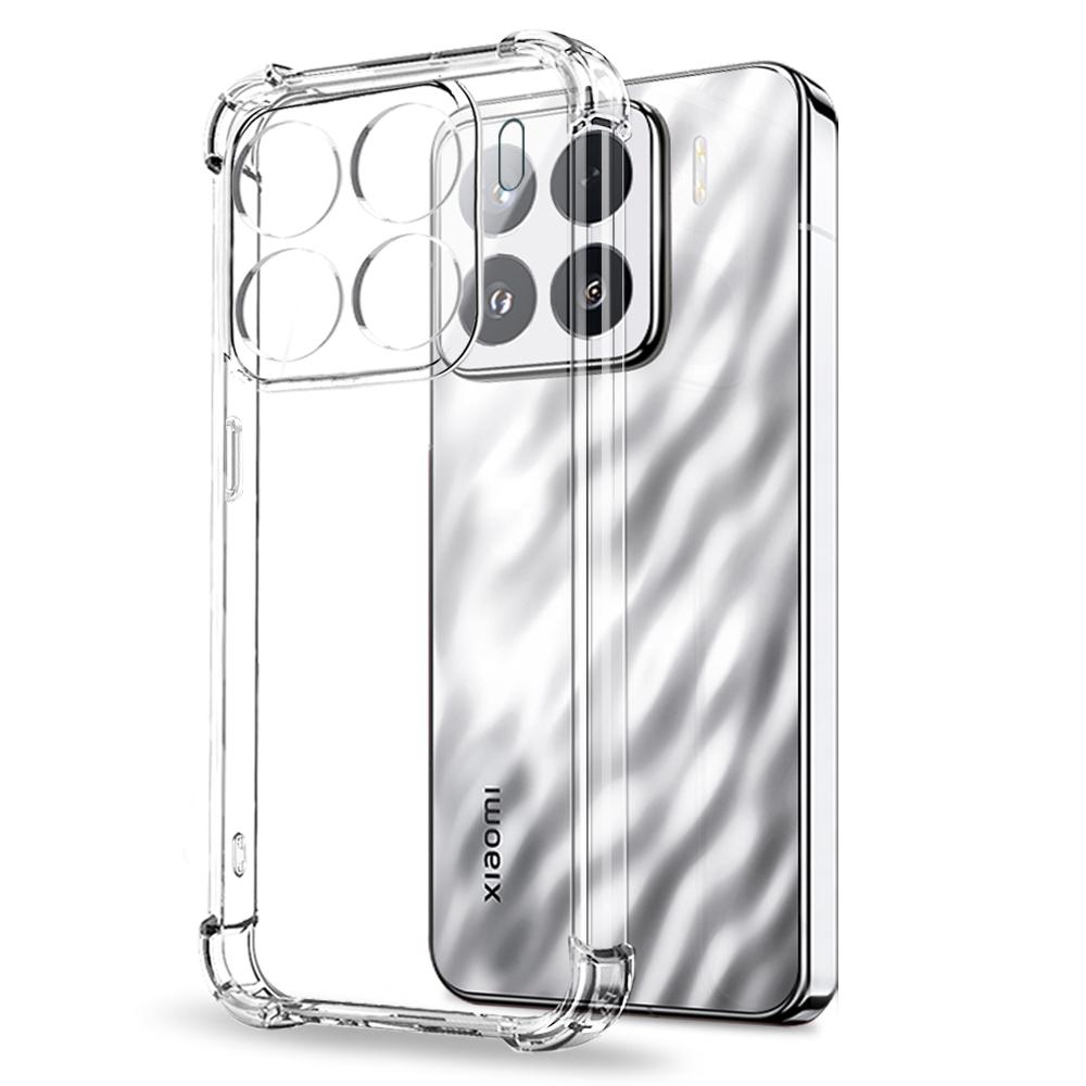 

NORTHJO For Xiaomi 15 Case Shockproof TPU Clear Phone Cover with Tempered Glass Support Fingerprint Unlock As Shown A