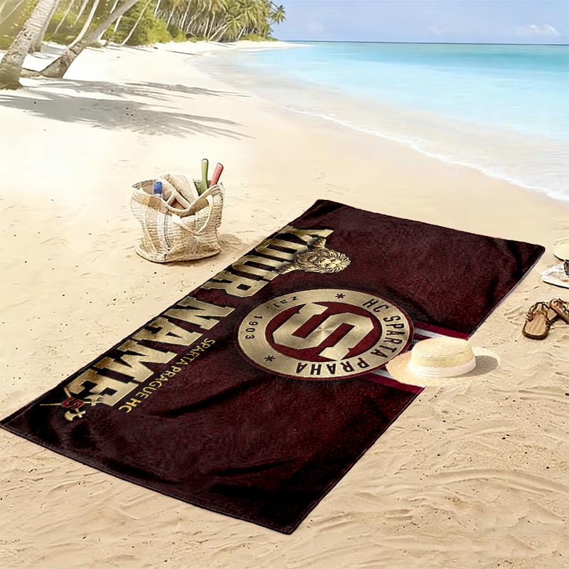 Custom Name,HC Sparta Praha Print Beach Towel, Large Soft Quick Dry Towel for Beach Camping Swimming