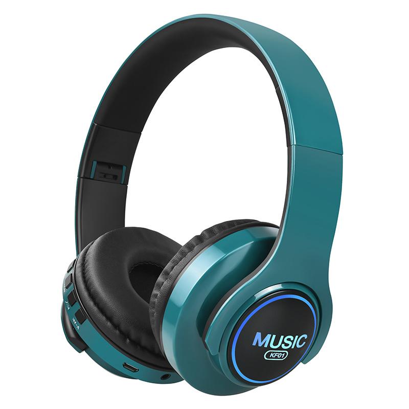Over Ear Wireless Bluetooth Compatible Headphones with Colorful Light Active Noise Cancelling Deep Bass Ear Cups