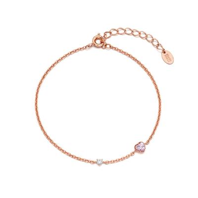 Silver Heart Cubic Bracelet Sc24B19T