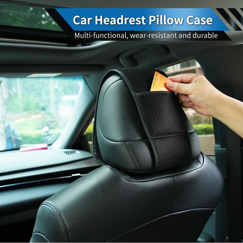 Hub Caps Car Seat Headrest Protector Cover Ice Silk Neck Pillowcase Accessories For Volkswagen VW Scirocco Jetta Beetle Golf Pas