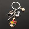 Creative Palette Keychain - Art Student's Mini Painting Board Pendant