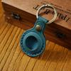2025 Fashion Custom Top Layer Cow Leather Keychain Apple Air Tag Protective Cover Pet Anti-Loss Location Tracker Key Ring Sleeve