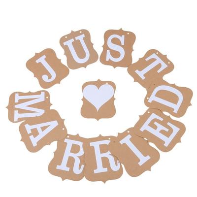 1pc Vintage Wedding Bunting Just Married Photo Booth Prop Wedding Banner Party Wedding Party Decorations Wedding Banner Flag