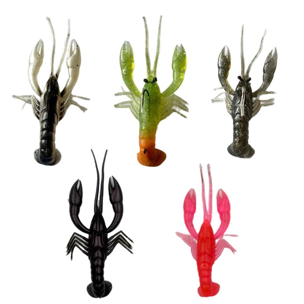 Ready Stock Weiyu Artificial Soft Bait Lobster Lure 10 Cm with Hooks for Pike Sea Bass Salmon Mackerel-Ocean Bottom Fishing