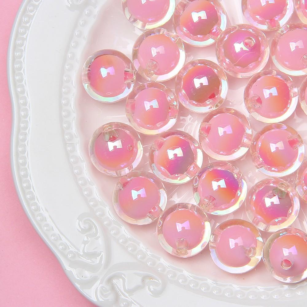 10/60Pcs 16Mm Round Mixed Color Shine Smooth Acrylic Spacer Beads For Jewelry Making Diy Handmade Bracelet Necklace Accessories