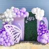 1set Purple Silver White Balloon Arch Kit Metallic Purple Sliver Balloons Garland For Wedding Engagement Birthday Party Decor
