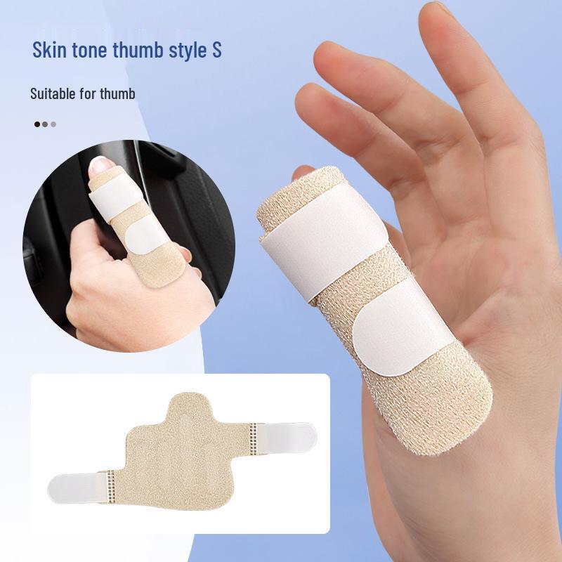 

Thumb & Four-Finger Adjustable Support Strap - Protective Self-Adhesive Finger Splint Sleeve