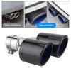 Glänzend Carbon Fiber Schwanz Throat Auspuff Ende Y geformt Dual Outlet Linke Seite Montage Universal für