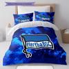 Hertha BSC Pattern Bedding,Quilt Set Quilt Cover Pillowcase Home Birthday Gift(1 * duvet cover + 2 * pillowcase, without core)