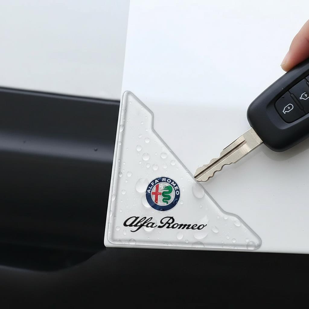 2Pcs For Alfa Romeo Giulia Stelvio Giulietta 156 159 147 Mito Tonale Brera Disco Car Door Corner Anti-collision Covers Stickers Wsx632