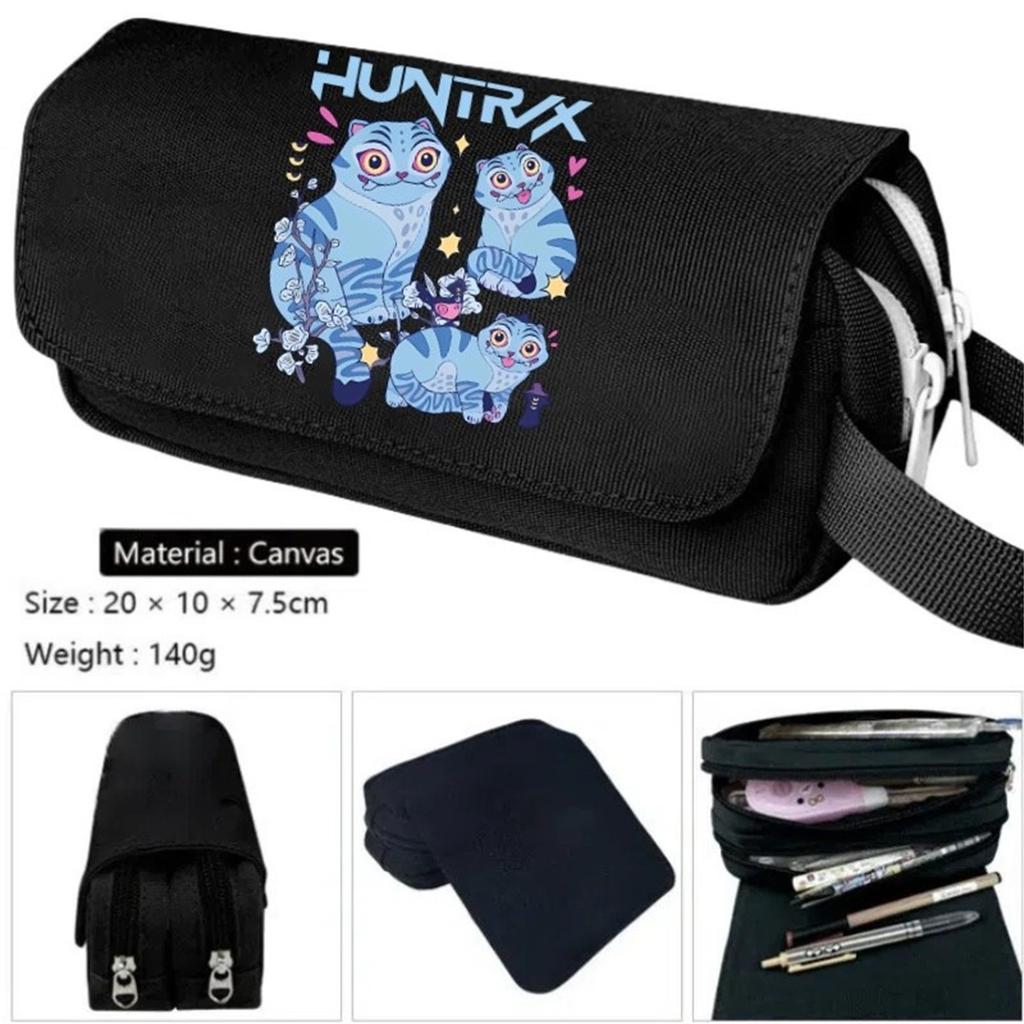 Cartoon Print Large Capacity Double Layer Portable Pencil Bag, Stationery Bag For Primary And Secondary School Students