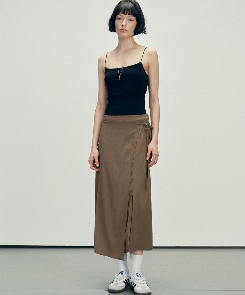 Marop 3115 Crinkle Wrap Skirt (Dark Beige)