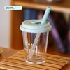 Large Water Milk Bottle Cup with Straw Coffee Cup Portable Glass Water Cup  For Sports Camping