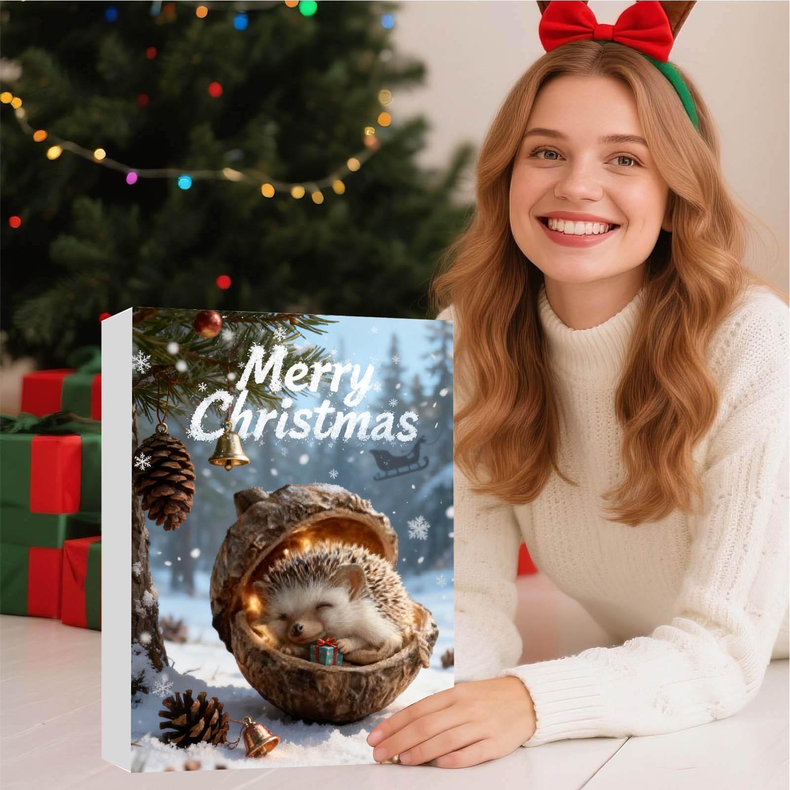 2D Forest Animal Acorn Pendant Countdown Calendar Acrylic Home Decoration Pendant I