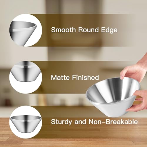 IMEEA Noodle Bowls, Ramen Bowls, Cold Noodles, Double-Layered Bowls, Soba, Stainless Steel, Set of 2 (23cm)