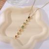 Vintage Geometric Colorful Zircon Long Pendant Necklace for Women Exquisite Stainless Steel Chain Necklace Charm Party Jewelry