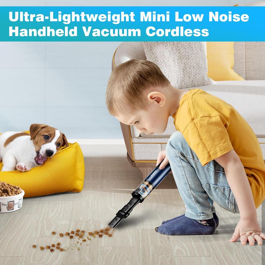 Car Vacuum, Portable Handheld Vacuum Cordless, 14000PA Powerful Suction Vacuum Cleaner With LED Light And Air Duster 2 In 1,Low Noise Rechargeable