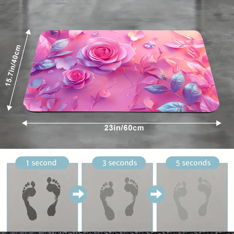 1 Piece of Super Absorbent Bathroom Mat, , Anti Slip and Absorbent, Shower Mat, Bathroom Mat, Door Floor Mat